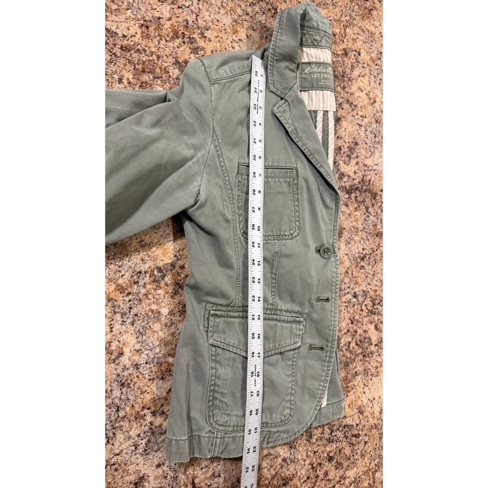 Eddie Bauer Womens Jacket Blazer Legendwash Stretch Light Green Size 6 EUC - Picture 8 of 8